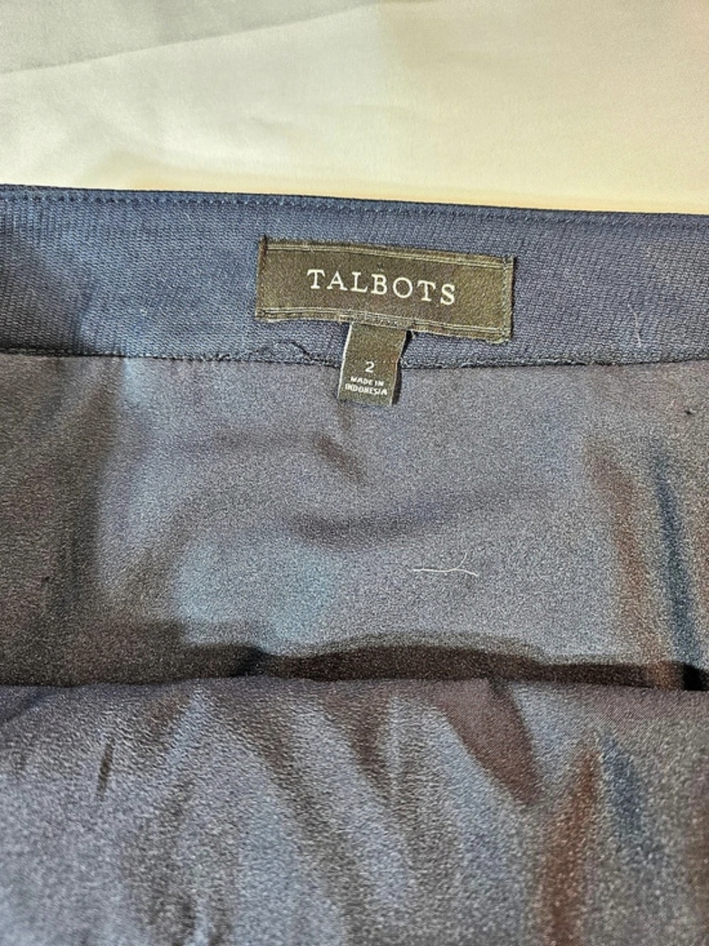 Talbots Navy Blue Gold Crest Button A-Line Skirt Size 2 Preppy Nautical Like New - Picture 5 of 7